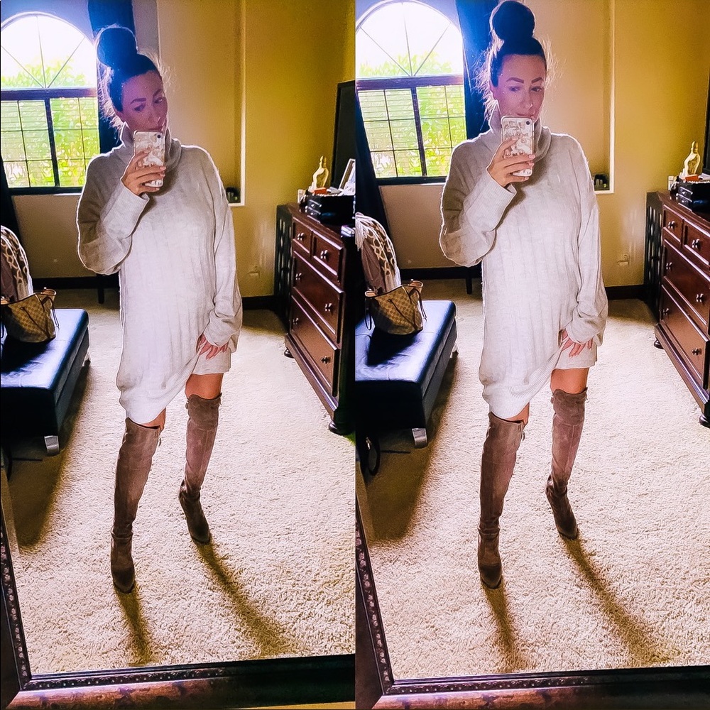 Casadei Grey Suede Over-the-knee Wedge Boots